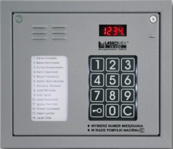 Panel audio z mini listą lokatorów , kolor srebrny, Laskomex CP-2502NP_SILVER LASKOMEX